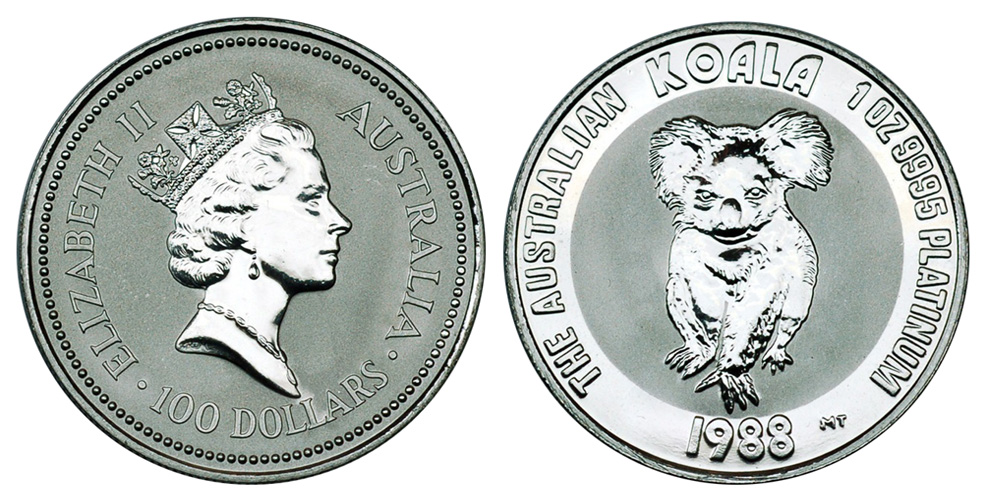 Платиновые монеты весом в 1 унцию
