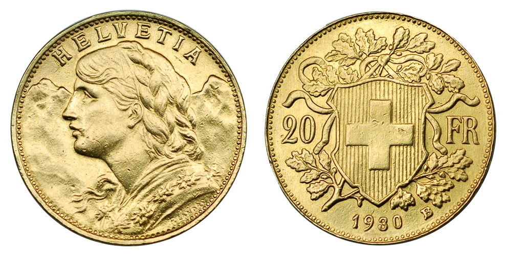 Швейцария, Франция, Бельгия 20 франков