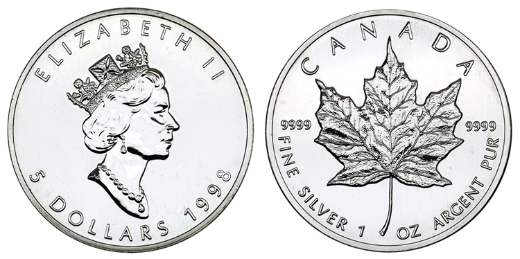 Канада 5 долларов 1998