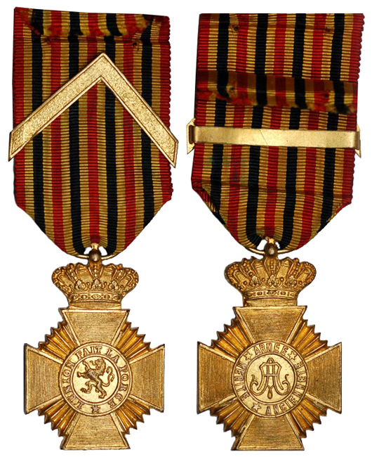 Бельгия Медаль За долгую военную службу (бронза с позолотой, 33 Х 50 мм), цена 6-7.5 евро