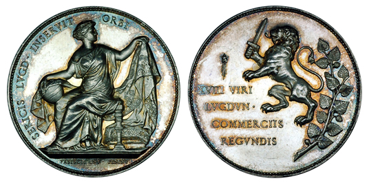 Франция Медаль Торговой палаты города Лион (серебро, диаметр 38 мм), цена 27-33 евро
