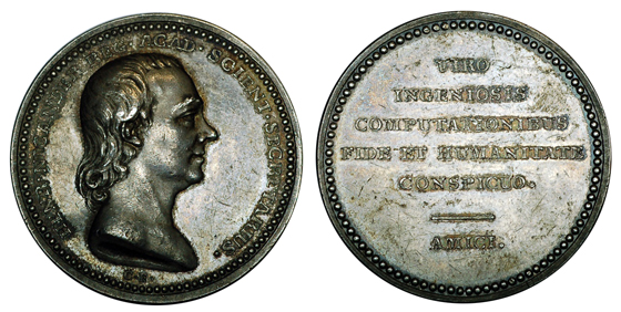 Швеция Медаль Астроном и статист Хенрик Никандер 1805 (серебро, диаметр 40 мм), цена 65-80 евро