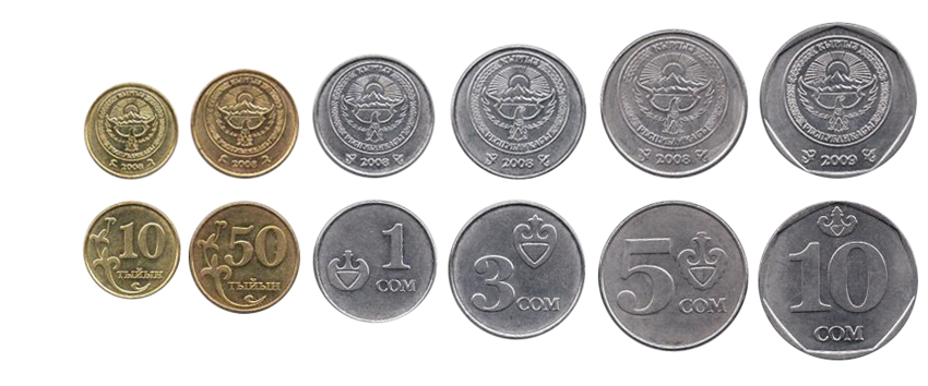 Киргизские сомы в монетах