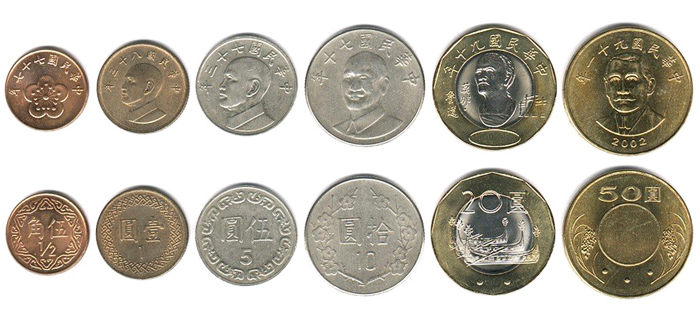 Тайваньские доллары монеты