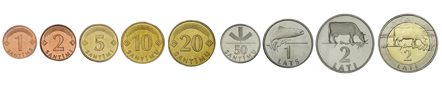 Латвийские латы монеты