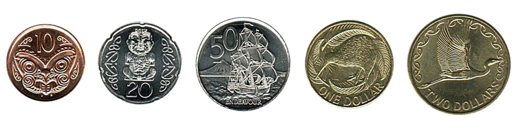 Новозеландские доллары монеты