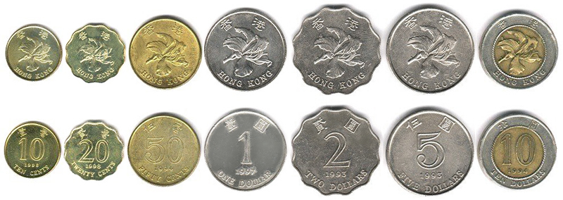 Гонконгские доллары монеты