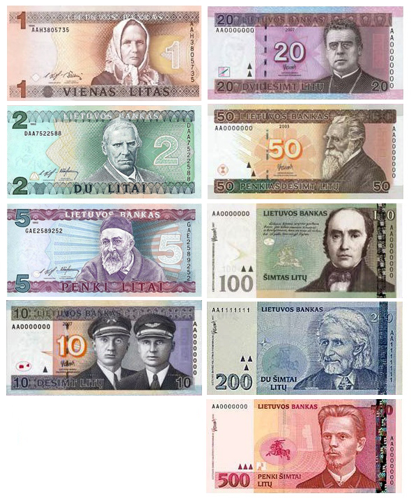 Литовские литы банкноты
