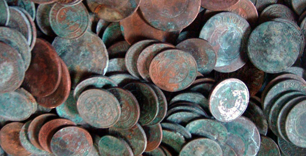 Клад медных монет образца 1867-1917 годов