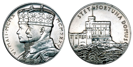 Великобритания Жетон 25 лет правления Георга V 1935 (серебро, диаметр 32 мм), цена 13-16 евро