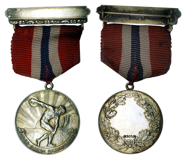 Норвегия Медаль Чемпионат северной Норвегии по атлетике (серебро, диаметр 31 мм), цена 9.5-12 евро