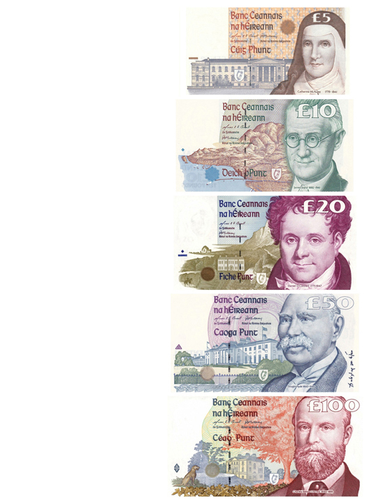 Ирландские фунты банкноты