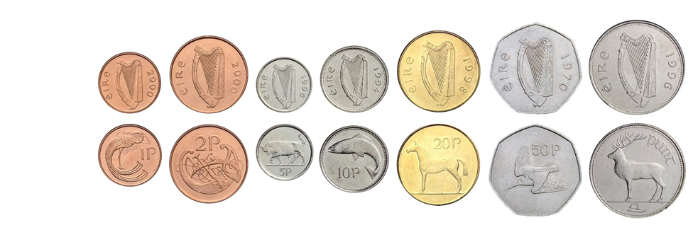 Ирландские фунты монеты
