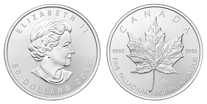 Канада 50 долларов 2015 палладий