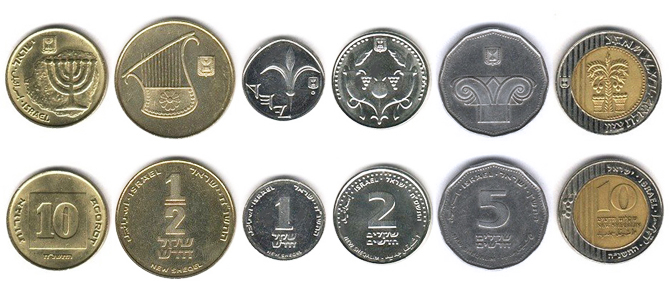 Израильские шекели монеты