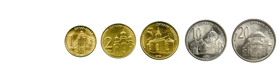 Сербские динары монеты
