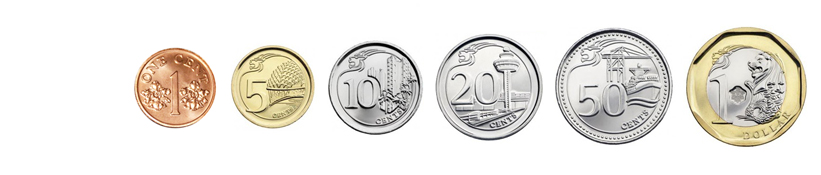Сингапурские доллары монеты