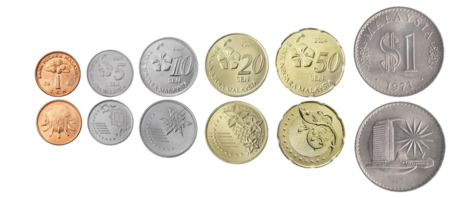 Валюта малайзии к рублю. Малайзийские реегиты монеты.