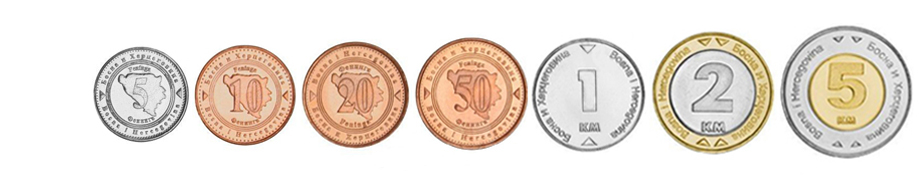 Конвертируемые марки Боснии и Герцеговины монеты